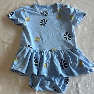 RISE Little Earthling - Blue Kids Onesie dress with Fun Print